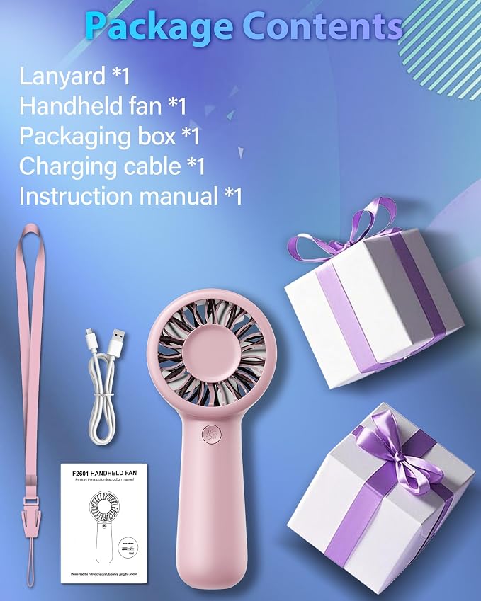 Portable Handheld Fan Personal Small Turbo Hand Fan Powerful, USB Rechargeable - Image 8