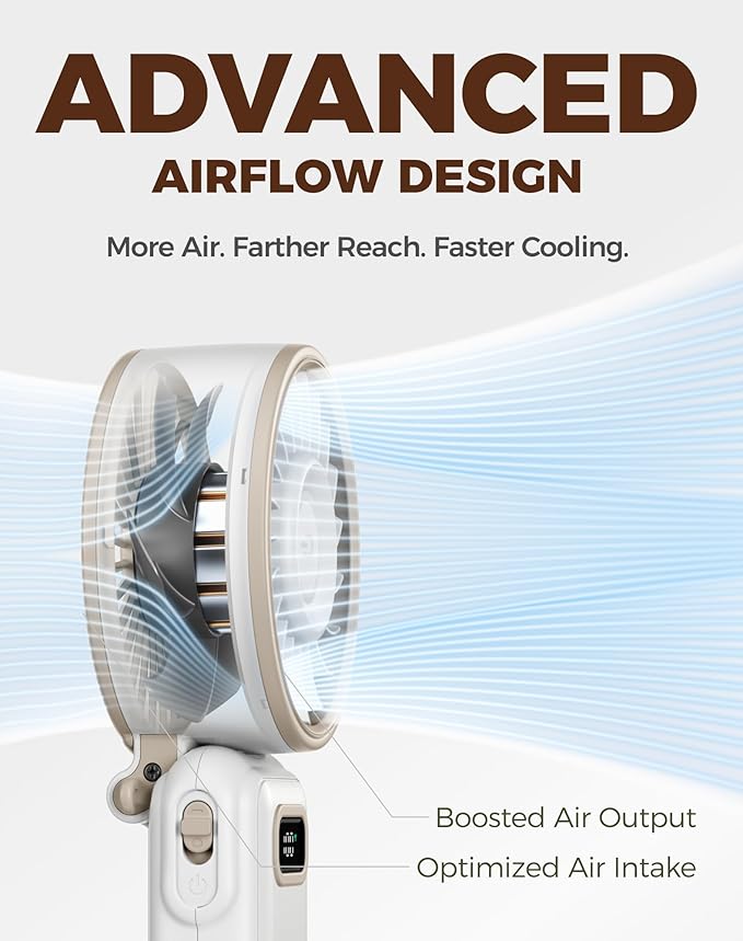 Diveblues Portable Turbo Fan, 100 Speed Handheld Fan - Image 3