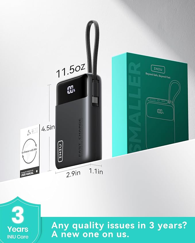 INIU 20000mAh Power Bank, Small Portable Charger, 45W PD Fast Charging Battery - Image 7