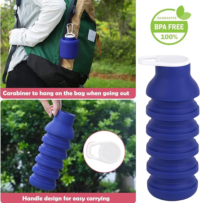 Collapsible Silicone Water Bottle 20oz - Image 7