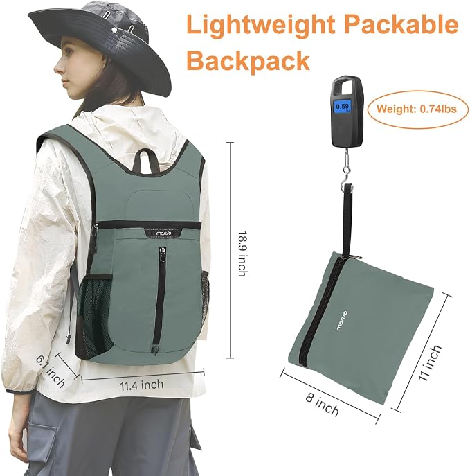 MOSISO Lightweight Hiking Daypack Small Packable Travel Hiking Backpack - Image 2