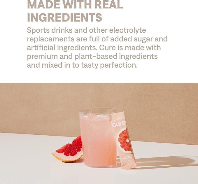 Cure Hydration | Plant-Based Electrolyte Drink Mix | No Added Sugar | FSA-HSA | - Image 7