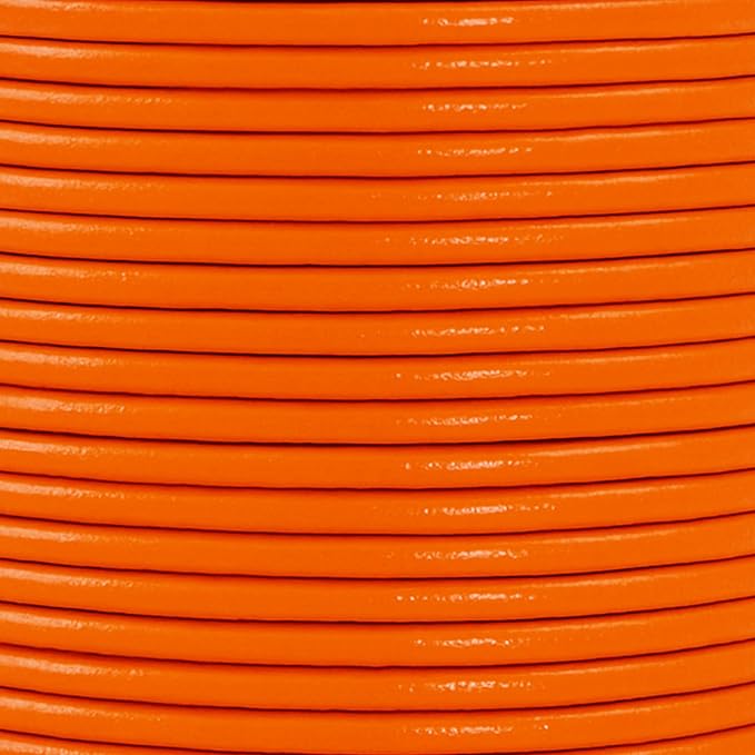Mandala Crafts Round Genuine Orange Leather Cord - Image 3