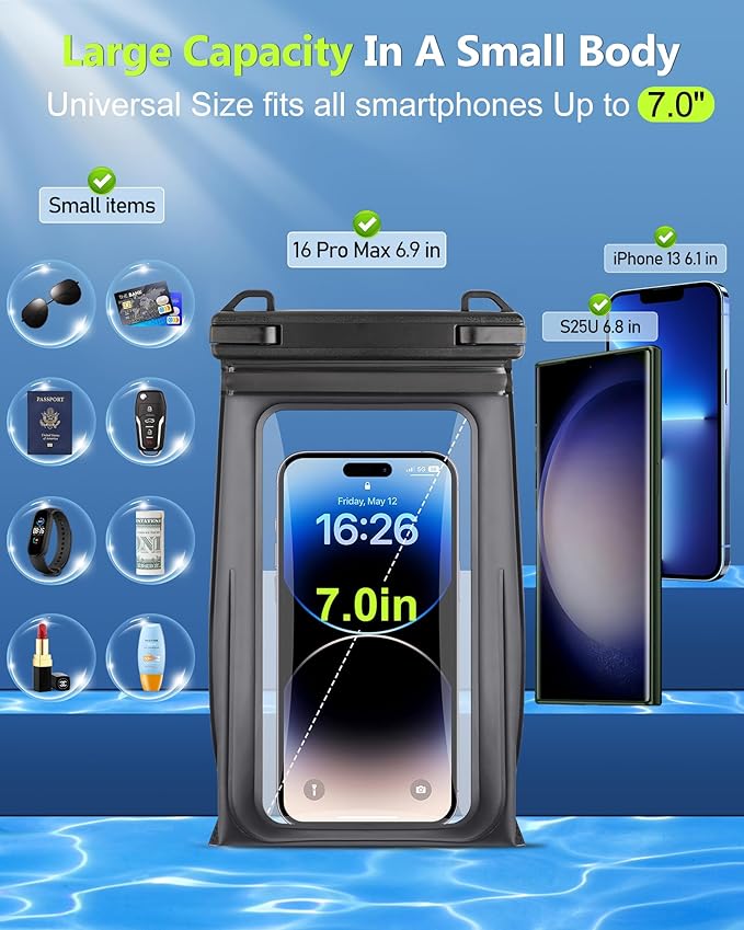 Waterproof Phone Pouch Floating, IPX8 Waterproof Dry Bag - Image 2