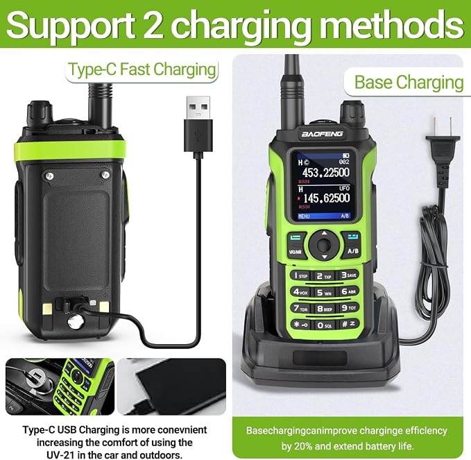 Baofeng Radio Ham Radio UV-21R UV-5R Ham Radio Handheld Rechargeable NOAA - Image 5