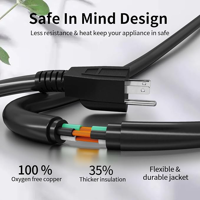 POWGRN 50 FT 16/3 Black Indoor Outdoor Extension Cord Waterproof, 3 Prong - Image 3