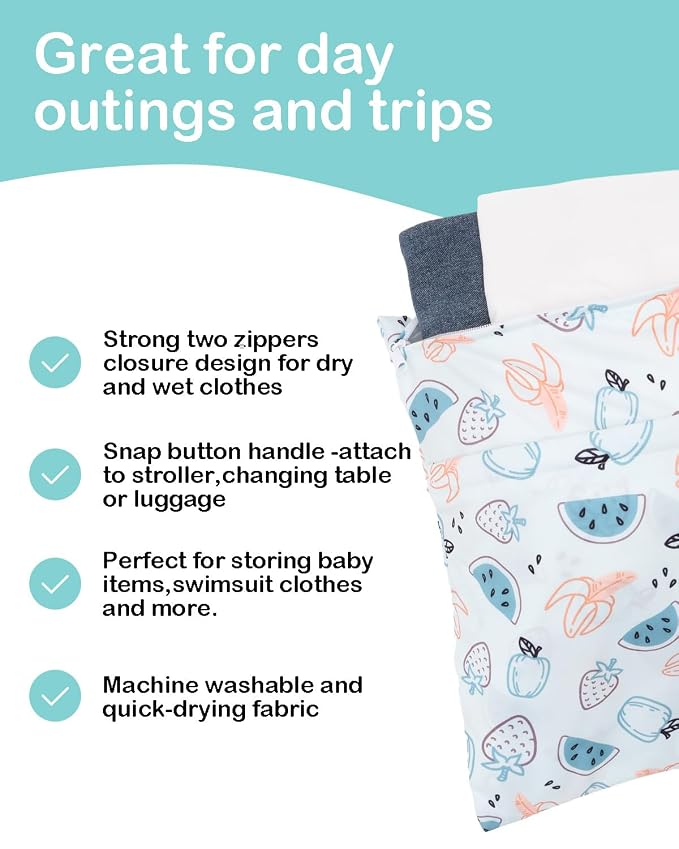 ALVABABY 2pcs Waterproof Wet Dry Bags, Reusable - Image 4
