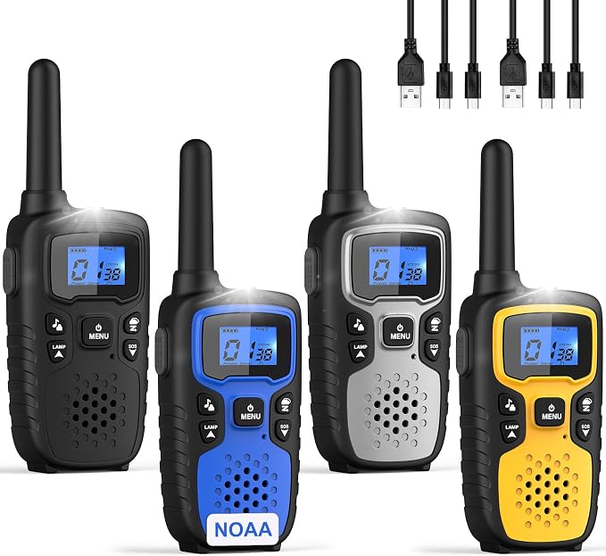Wishouse Walkie Talkies for Adults Long Range-Rechargeable 4 Pack 2 Way Radios by WisHouseWALKIETALKIESFORTHEENTIREFAMILY
