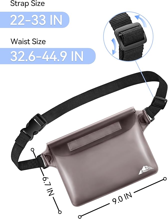 HEETA Waterproof Fanny Pack, Waterproof Pouch Dry Bag 2/3/4 Pack - Image 4