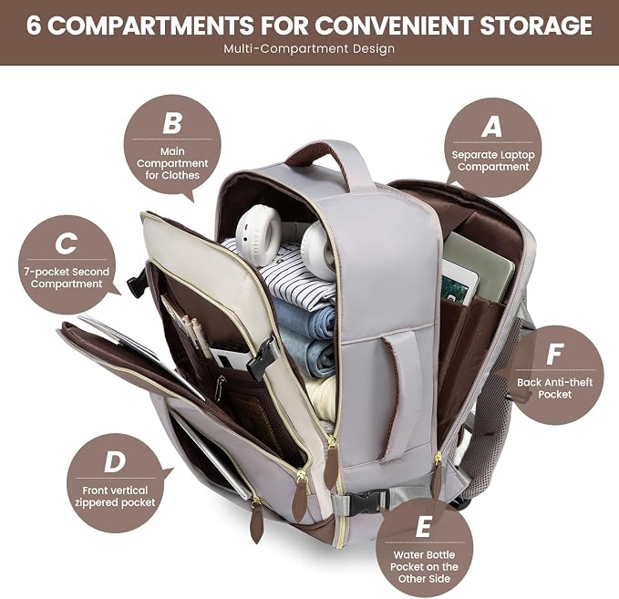 LOVEVOOK Travel Backpack for Women, 40L Carry On Backpack - Image 8