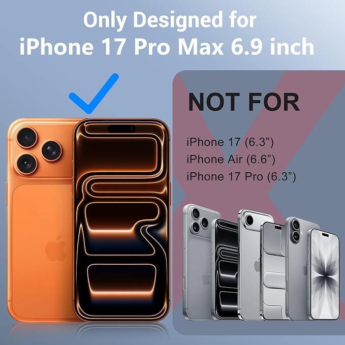 Red2Fire for iPhone 17 Pro Max Case Waterproof, Phone Case 6.9" Oragne/Clear - Image 7