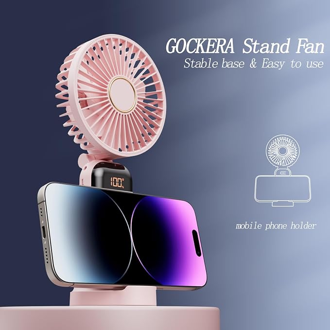 GOCKERA Portable Fan, 4200mAh Battery Operated Fan, 5 Speeds&Digital Display - Image 5