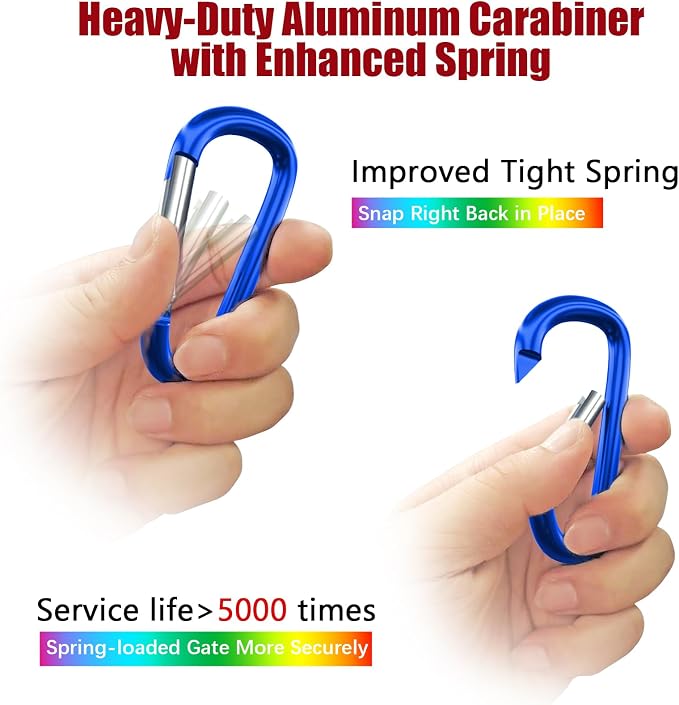 sprookber 4" & 5" Extra Large Aluminum Carabiner D Ring, Caribeener Clips - Image 5