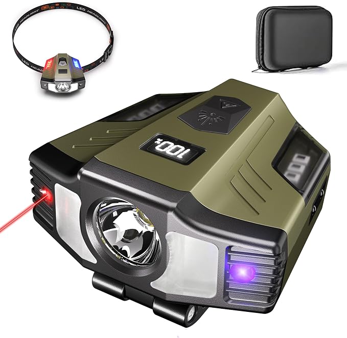 Hopedone LED Hard Hat Light, 800Lumens Rechargeable Dimmable Clip on Cap Lights by Hopedone