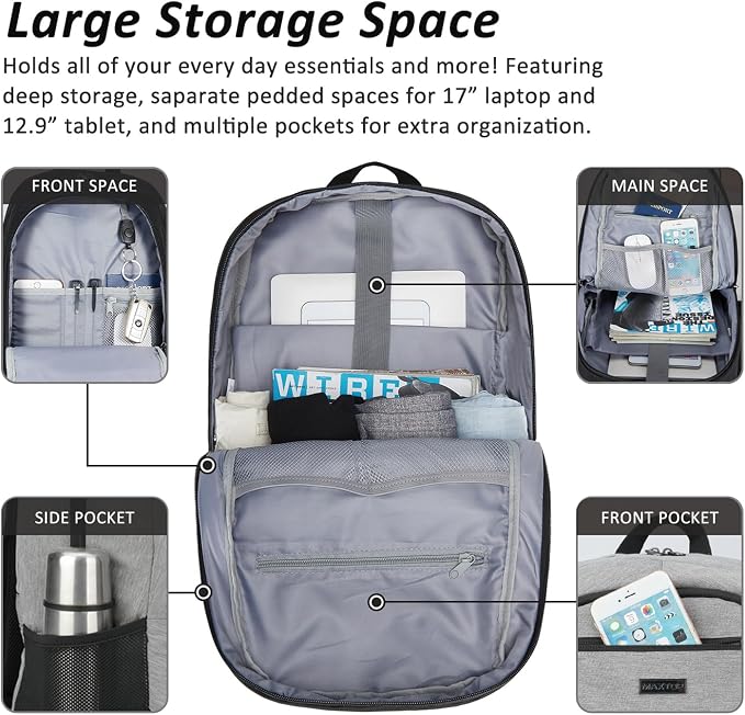 MAXTOP Travel Laptop Backpack Business Anti-theft Backpacks Water Resistant - Image 2