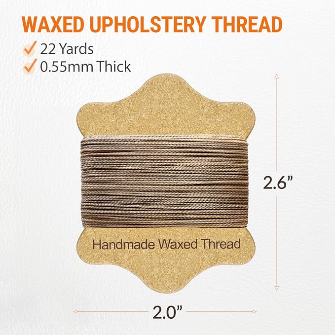 VONEEDL Upholstery Repair Kit: Waxed Sewing Thread & Heavy Duty Needles - Image 3