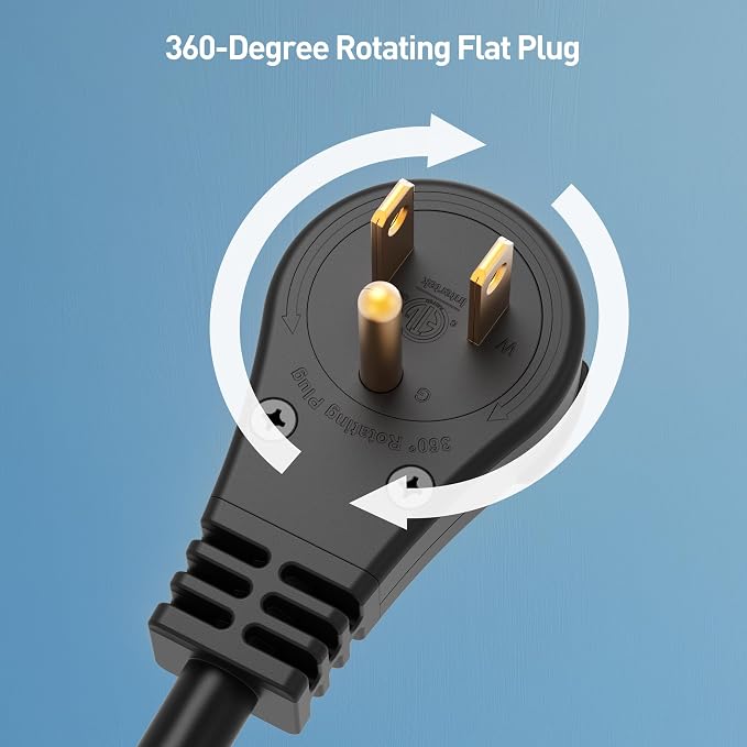 Cable Matters 2-Pack 16 AWG 360° Rotating Flat Plug Long Extension Cord - 15ft - Image 2