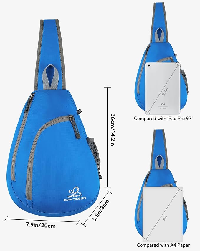 WATERFLY Crossbody Sling Bag Small Water Resistant Backpack Lightweight - Image 4