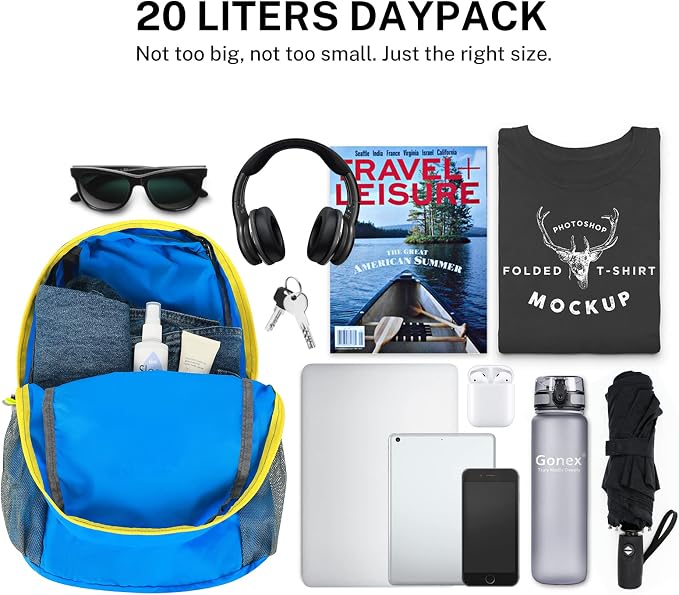 Gonex Ultra Lightweight Packable Backpack 20L Daypack Handy Foldable Camping - Image 4