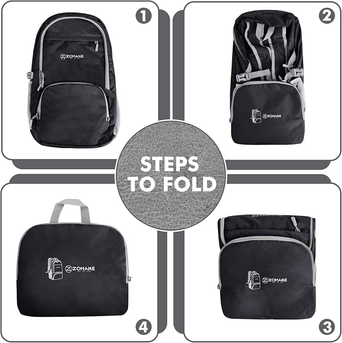 ZOMAKE Lightweight Packable Backpack 30L, Foldable Hiking Backpacks Water - Image 6