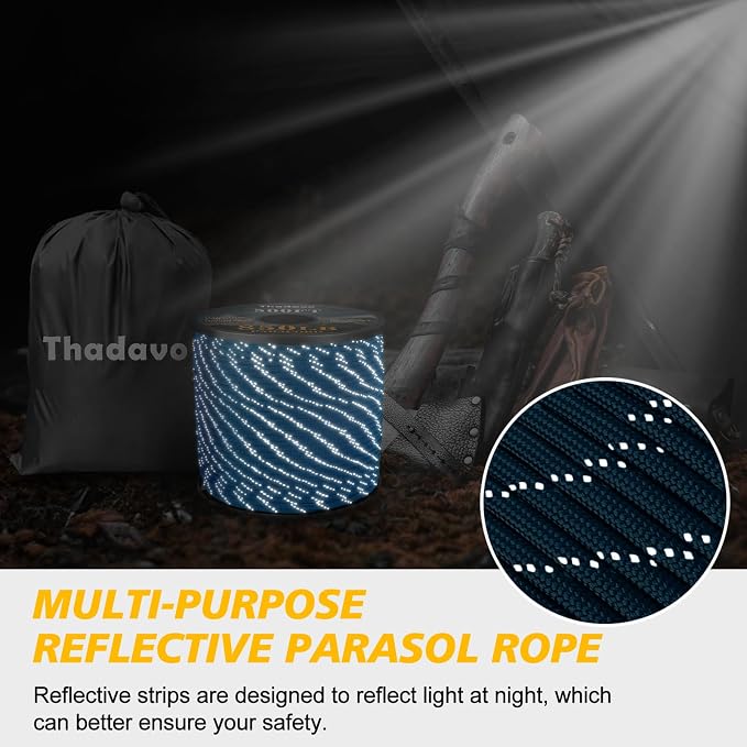 Reflective Paracord Rope 850Ib, 50/100/200/500/1000ft 4MM 11 Strand para Cords - Image 5