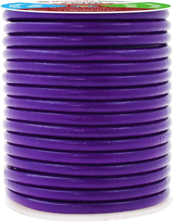 Mandala Crafts Round Genuine Purple Leather Cord - Image 2