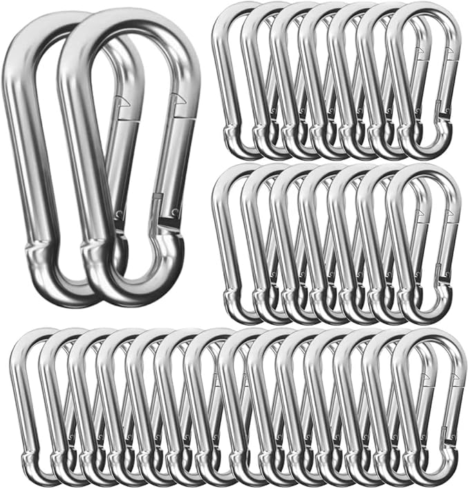 30 Pack M4 Mini Carabiner Clips, 1.57 Inch Spring-Loaded Snap Hooks by Unknown