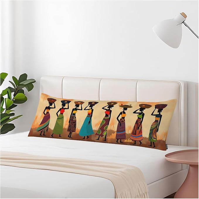 20x54 Body Pillow Cover African Woman African Woman Dancer Zipper Body by Unknown