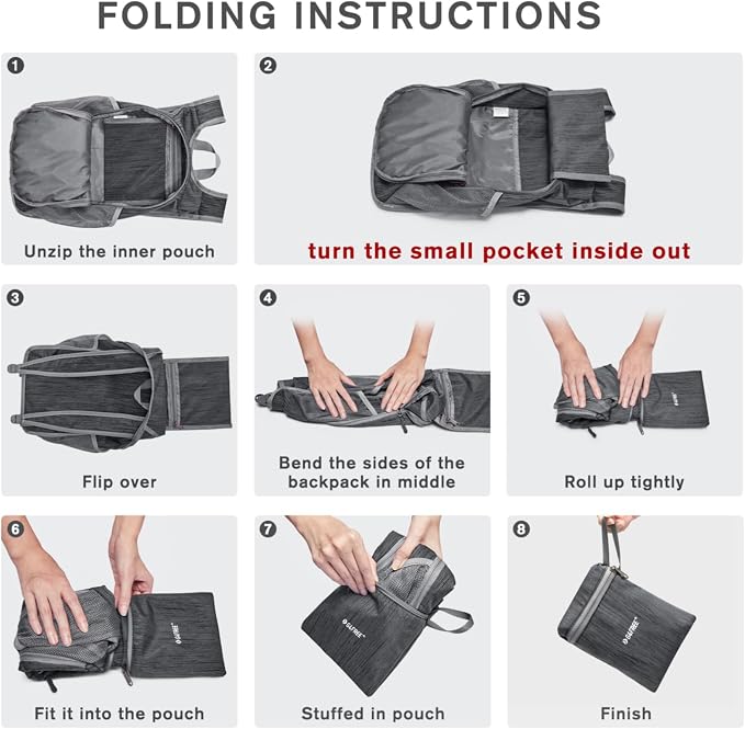G4Free 10L Hiking Backpack Small Travel Hiking Daypack Lightweight Packable - Image 5