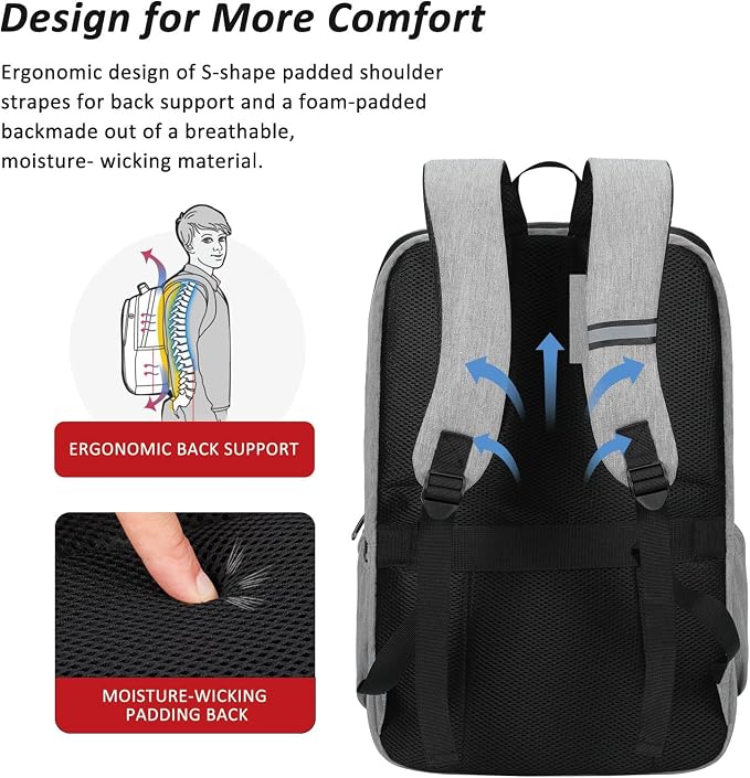 MAXTOP Deep Storage Laptop Backpack Business Anti-theft Backpacks College - Image 4