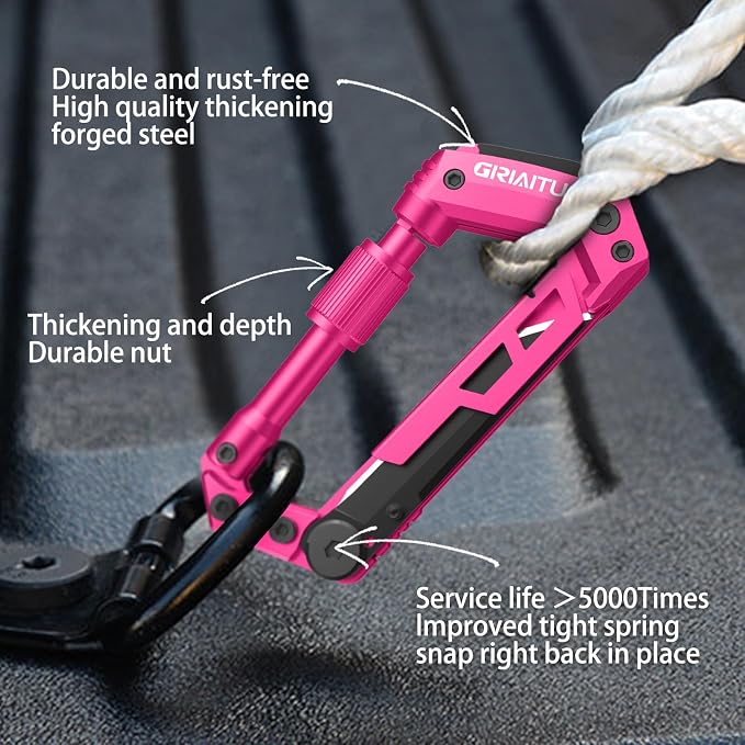 Multitool Carabiner with Pocket Knives, EDC Carabiners, Folding Serrated Knife - Image 2