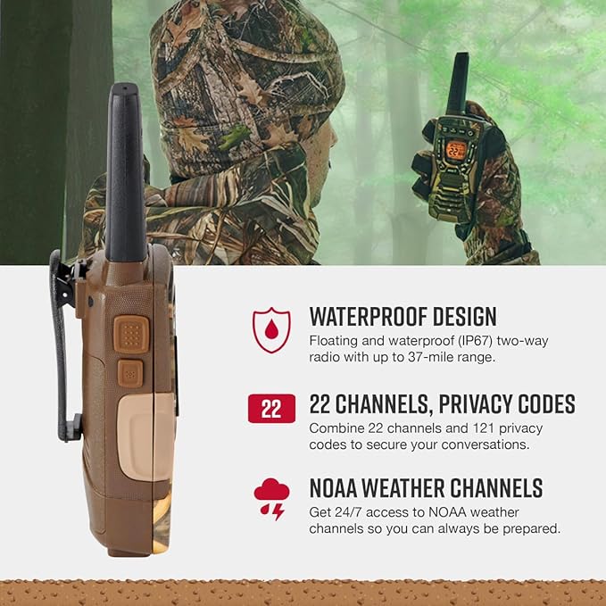 Cobra ACXT1035R FLT CAMO Waterproof Walkie Talkies - Image 3