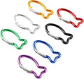 7Pcs Cute Fish Shape Carabiner Clips, 2.4inch Colorful Mini Aluminum Alloy by Unknown