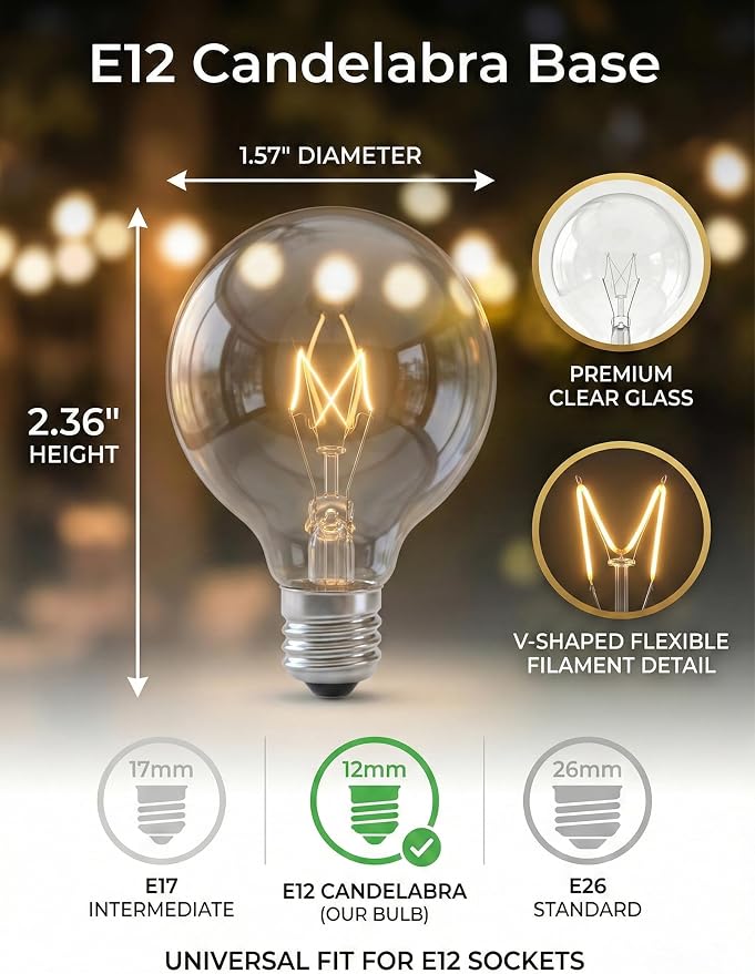 G40 Replacement Bulbs, 15 Pack Incandescent Light Bulbs - Image 2