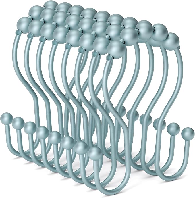 Bathway Shower Curtain Hooks, Shower Curtain Rings Rust Proof Double Hook by Bathway