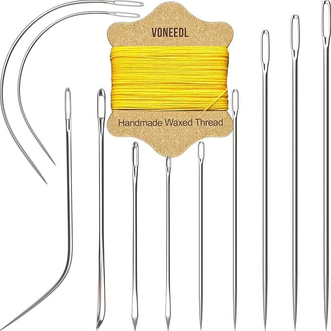 Upholstery Repair Kit: Waxed Sewing Thread & Heavy Duty Needles by VONEEDL