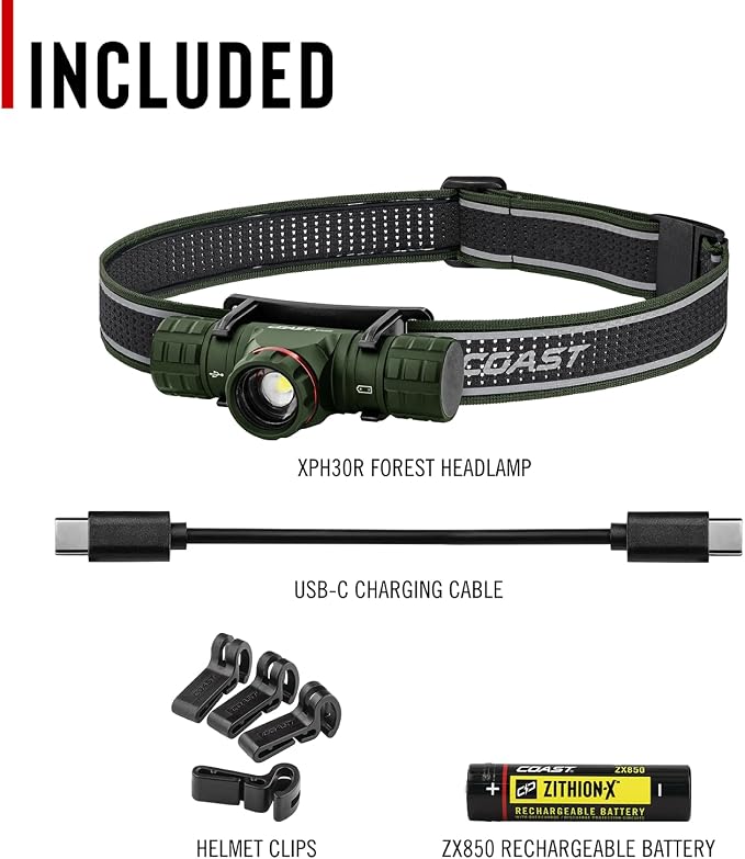 Coast XPH30R 1500 Lumen USB-C Rechargeable Dual Power Headlamp - Image 11