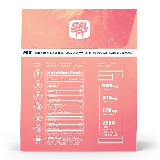 SALTT Electrolytes Powder Packets, Fruit Variety Pack - Image 2