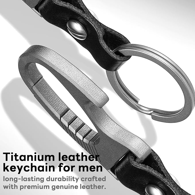 TISUR Titanium Carabiner Keychain Clip, Anti-Lost Key Ring Holder, Self-Locking - Image 4