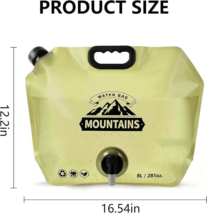 Collapsible 8L Water Storage Bag, BPA-Free Portable Folding Water Jug - Image 2