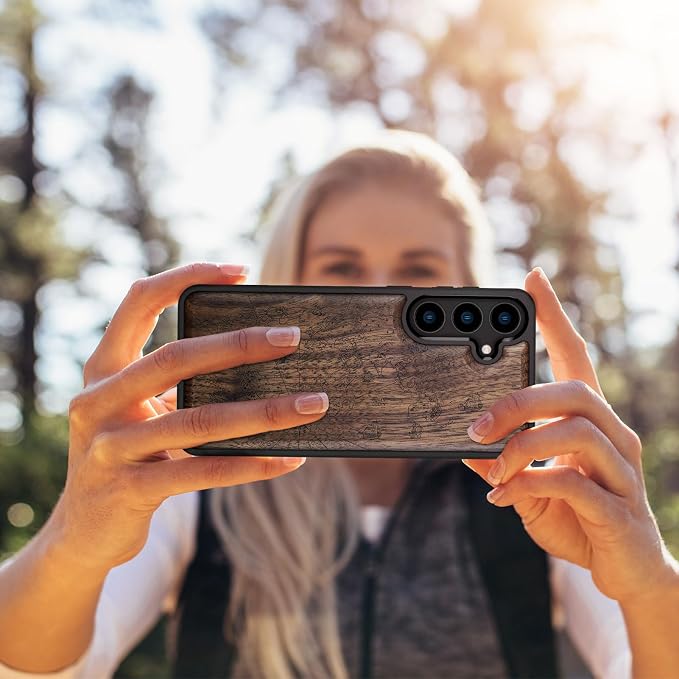 Carveit Wood Case for Galaxy S24 Plus Case Shockproof Protective Cover Unique - Image 7