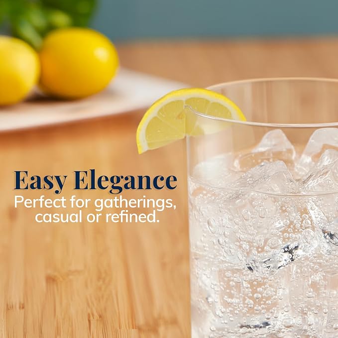US Acrylic Classic Clear Plastic Reusable Drinking Glasses 12oz Rocks & 16oz - Image 5
