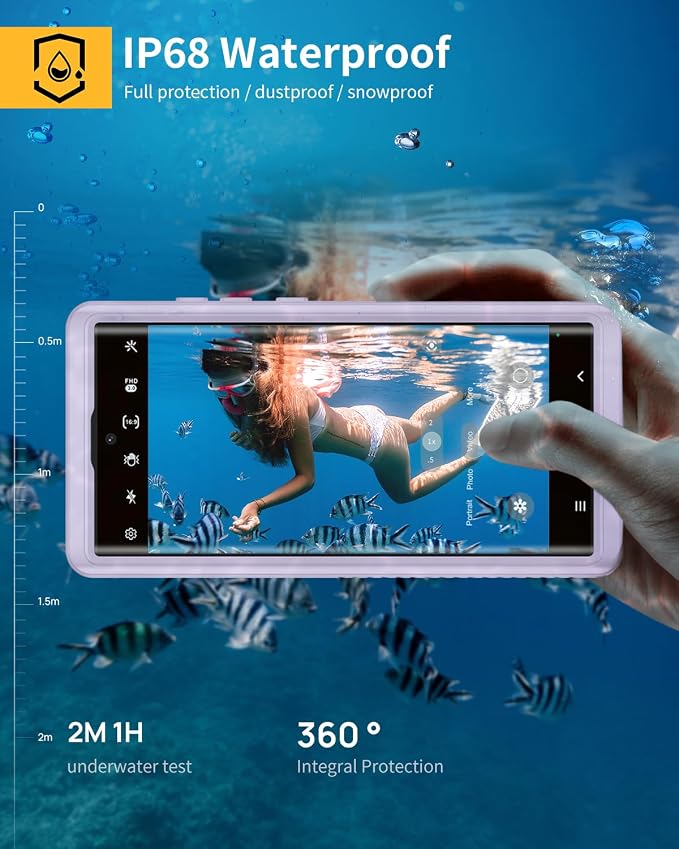 Lanhiem for Samsung Galaxy S23 Ultra Case, IP68 Waterproof Dustproof Case - Image 2