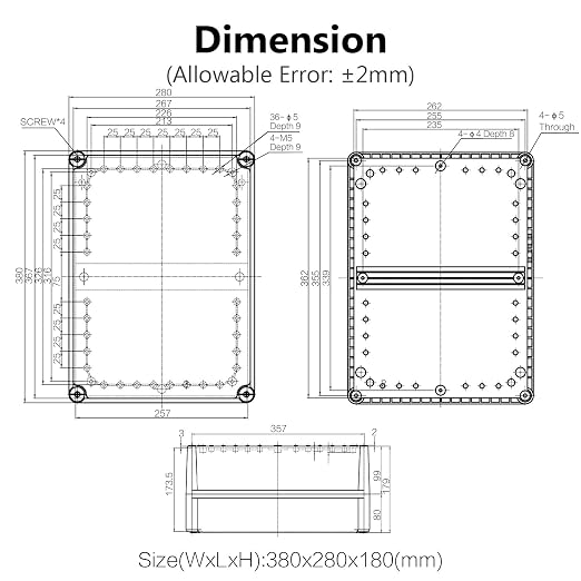 LeMotech Junction Box IP67 Waterproof Dustproof ABS Plastic Project Box - Image 6