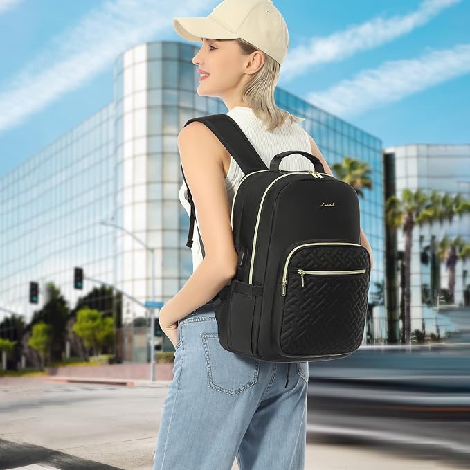 LOVEVOOK Laptop Backpack for Women, Stylish Quilted Backpacks Purse for - Image 8