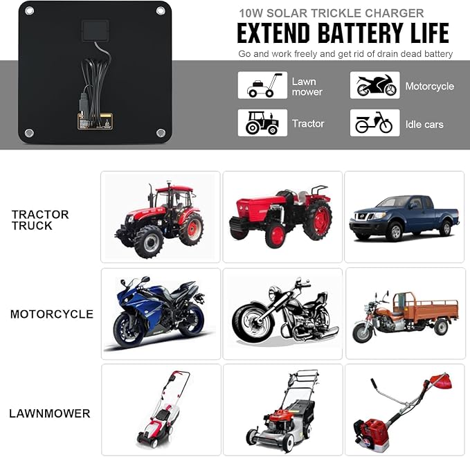 ECO-WORTHY Upgraded OBDII 10W Solar Battery Trickle Charger Maintainer 12V - Image 4