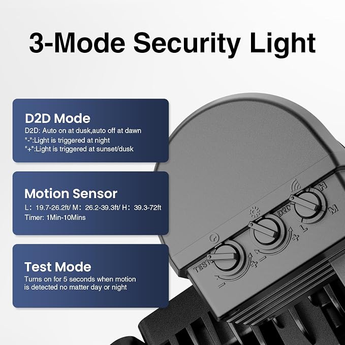 Onforu 3 Pack 75W Motion Sensor Outdoor Lights, 7000lm Dusk to Dawn Flood Light - Image 7