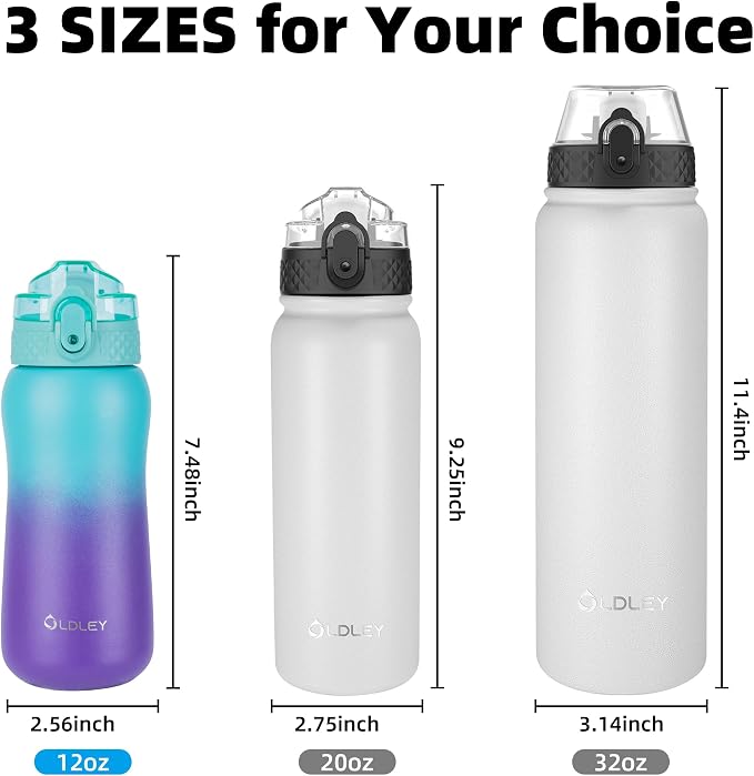 Oldley Insulated Water Bottles 12oz Kids Water Bottle - Image 7
