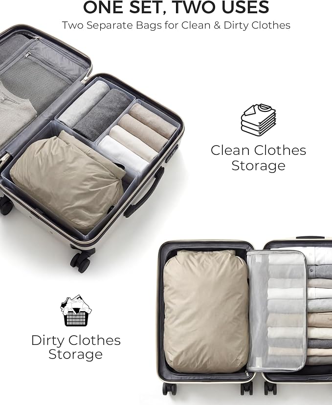 Travel Laundry Bag, Pump Free Vacuum Storage Bag Reusable Compression Dirty - Image 2