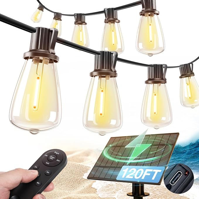 addlon 120FT Solar String Lights Outdoor, Waterproof Solar Powered Outside by addlon
